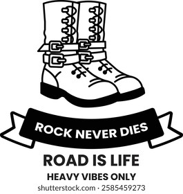 A pair of boots with chains on them in the style of sign illustrations