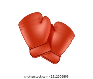 Ein Paar Boxhandschuhe einzeln auf transparentem Hintergrund. Boxhandschuhe realistische Cartoon 3D-Vektorsymbol. Boxhandschuh-Vektorsatz. Boxer Kampf Handschuhe Grafik. Boxring Match Handschuhe