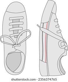pair of bright colored sneakers top view