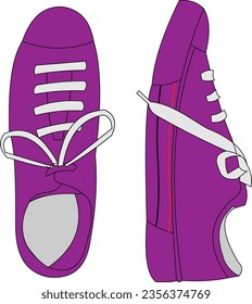 vista superior de dos zapatillas de colores brillantes