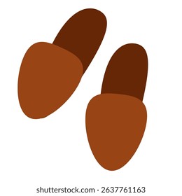 A Pair of Brown Indoor Slippers Illustration