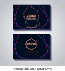 pair of business cards with lines and figures