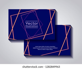 pair of business cards with lines and figures