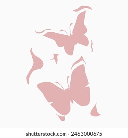 a pair of butterflies freehand drawing vector