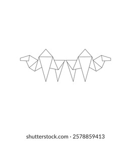 Pair Camel Polygonal Lines, can use for Logo, Pictogram, Animal Figure, Website, Apps, or Graphic Design Element. Vector Illustration