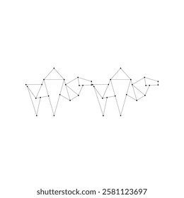 Pair Camel Polygonal Lines, can use for Logo, Pictogram, Animal Figure, Website, Apps, or Graphic Design Element. Vector Illustration