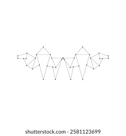 Pair Camel Polygonal Lines, can use for Logo, Pictogram, Animal Figure, Website, Apps, or Graphic Design Element. Vector Illustration