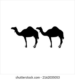 A Pair of Camel Silhouette for Logo or Graphic Design Element, Vector Illustration