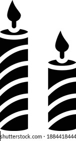 Pair of Candle Concept, New Year Twin Wax Light Vector Icon Design, Happy New Year 2021 Symbol on white background, HNY Wishes Sign,