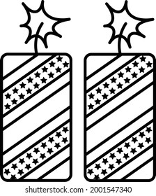 Pair of Candles Concept, Twin Wax Light Vector Icon Design, US Independence Day Symbol, USA federal holiday Sign, Memorial or Patriot Day Stock illustration