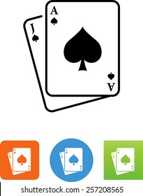 Pair of cards showing Ace and Jack icon