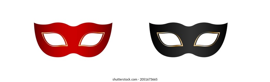 Pair of carnival masks on white background, vector illustration