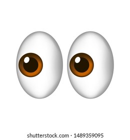 pair of cartoon eyes looking slightly to the left