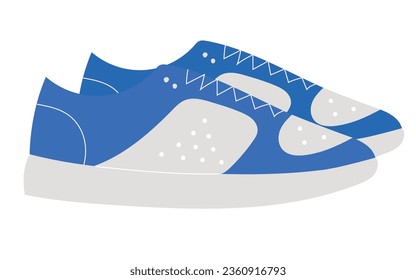 Pair of casual everyday sneakers, comfortable and sporty footwear, isolated vector illustration