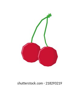 a pair of cherries on a white background