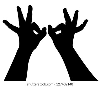  a pair child hand silhouette,vector