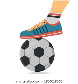 A pair of children's sports shoes and a soccer ball. Back to school. Sports accessories. Isolate.