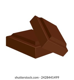 Pair of chocolate bar squares Vector illustration