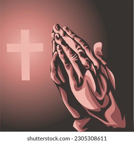 a pair of christian hands praying to god.