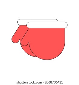 Pair of Christmas gloves. Red-colored mittens vector.
