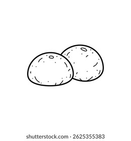 Pair of Circular Mochi Desserts with Texture Indicating Softness