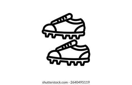 Pair of classic soccer cleats, ideal for football games.  Simple icon design.