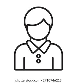 A pair of clean, outline vector icons representing a business professional or general user profile. Ideal for avatar, account, contact, customer service, or professional service concepts in 