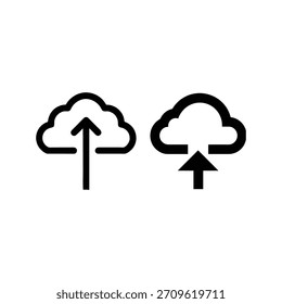 Pair of Cloud Upload Arrow Icons Symbolizing Data Transfer and Cloud Backup