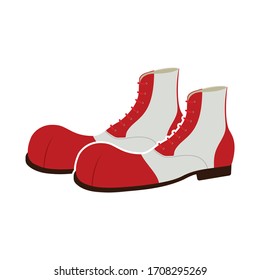 A pair of clown shoes. Vector illustration on white background.