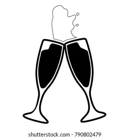 Pair of cocktail glasses on a white background, Vector illustration