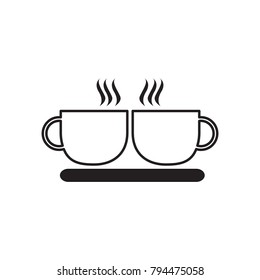 Pair of coffee mugs icon on a white background, Vector illustration