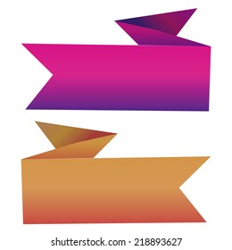 a pair of colored ribbons on a white background