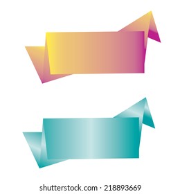 a pair of colored ribbons on a white background
