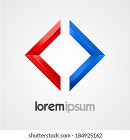 Pair of colorful arrows vector template. 