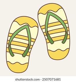 A pair of colorful flip-flops designed for casual summer wear.