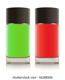 Pair of colorful perfume bottles