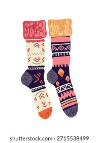 Par de calcetines de colores Ilustración vectorial