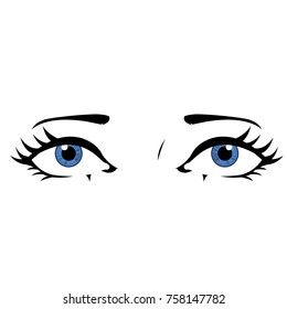 Pair Of Comic Styled Eyes, Vector Illustration