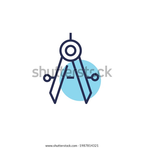 pair of compass\
vector icon geometry and\
math