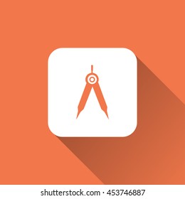 pair of compasses icon. flat design