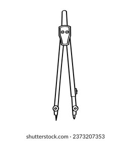 Pair of compasses on white background