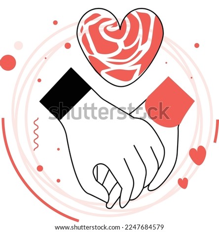 Pair or Couple Hands Vector Icon Design, Valentines Day Symbol, Love and Romance Sign, Friendship and Love sickness stock illustration, lovers holding hand together concept