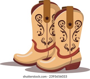 a pair of cowboy boots on a white background	
