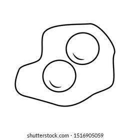 Pair of crashed eggs seen from the top vector illustration in black and white. Icon for websites and mobile applications.