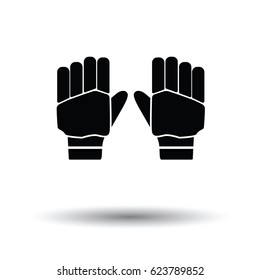 Pair of cricket gloves icon. White background with shadow design. Vector illustration.