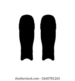 Par de cricket pads silhueta vetor design plano em fundo branco.