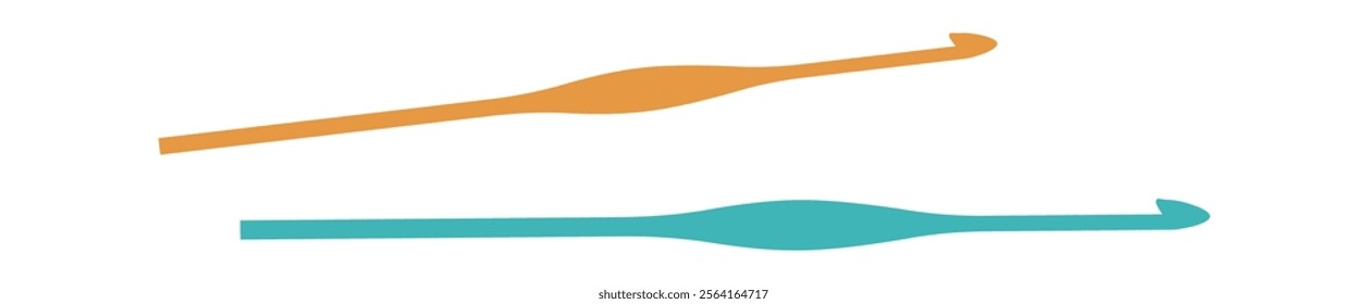 Pair of crochet hooks vector illustration