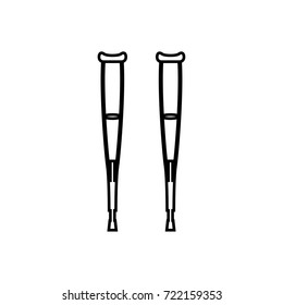 Pair of crutches black icon .