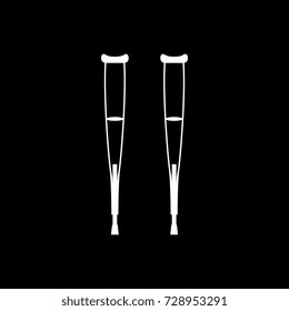 Pair of crutches white icon .