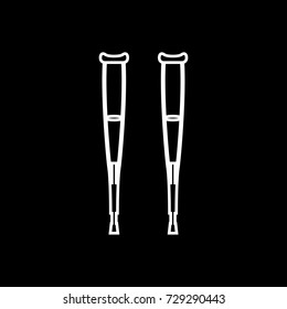 Pair of crutches white icon .